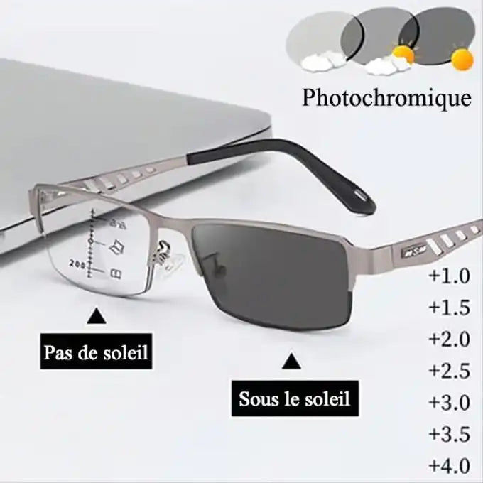 Saryna Lunettes de lecture photochromiques multifocales ultra-légères