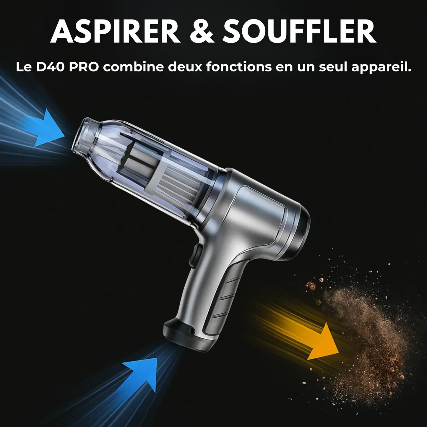 Aspirateur Voiture Sans Fil Puissant – Compact, Léger et Rechargeable