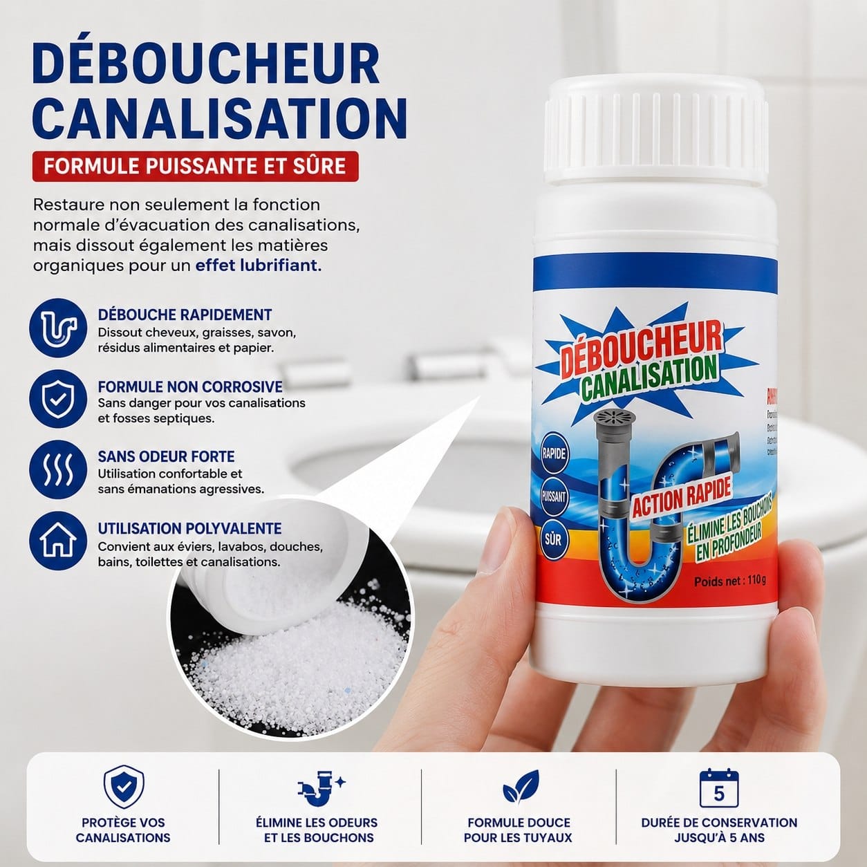 BONDABOU MARKET Dites Adieu aux Canalisations Bouchées 🚿OFFRE SPÉCIALE : 1 FLACON ÀCHETER = 1 FLACON OFFERT&nbsp;