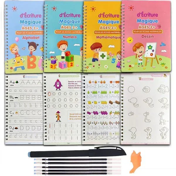 BONDABOU SHOP 1 Kit  Acherter = 1 offert ( 4 cahiers  magique dans le kit ) et ( 8 cahiers au totale ) réutilisable