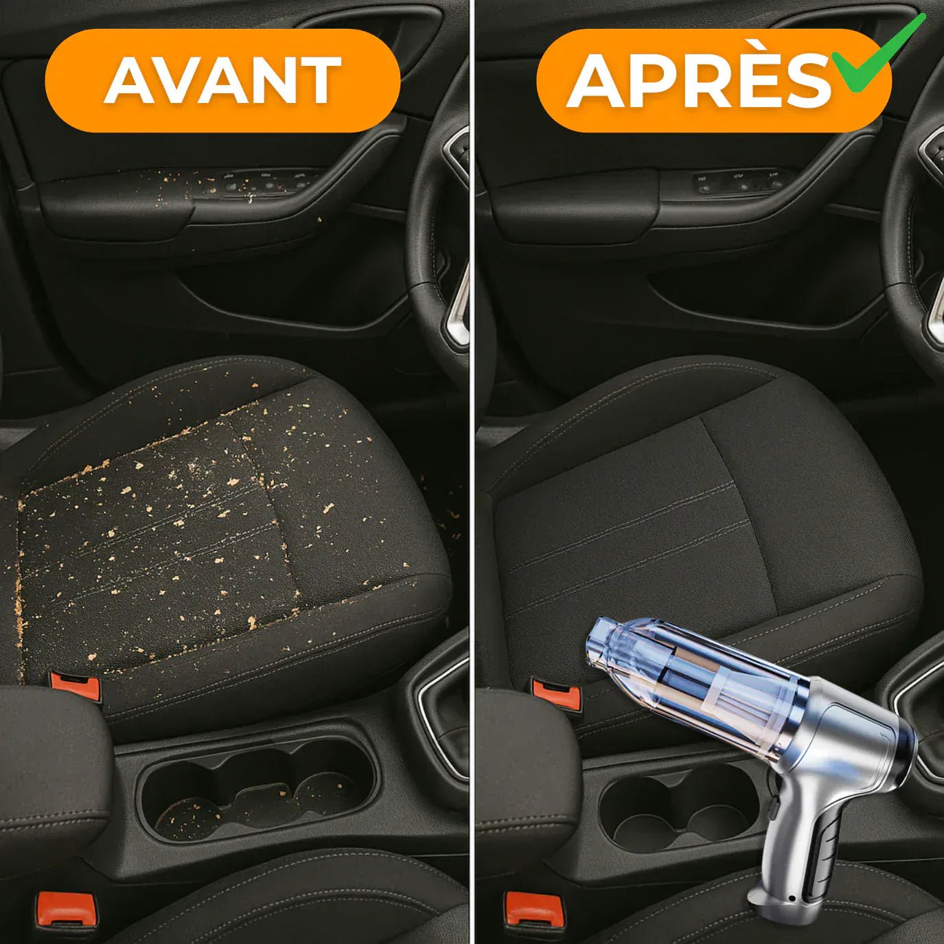 BONDABOU SHOP Aspirateur Voiture Sans Fil Puissant – Compact, Léger et Rechargeable