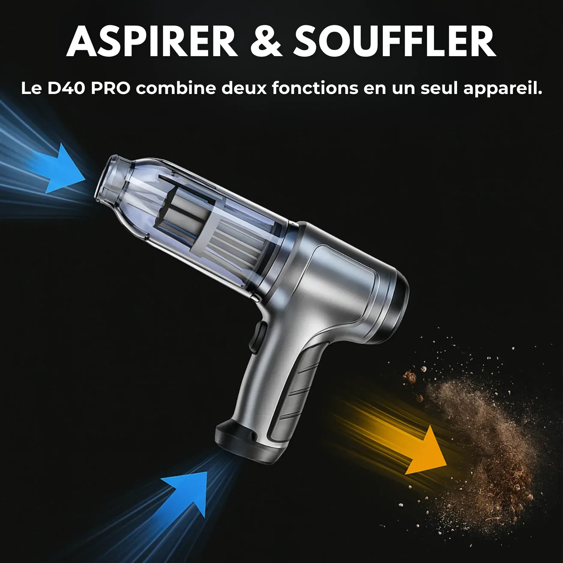 BONDABOU SHOP Aspirateur Voiture Sans Fil Puissant – Compact, Léger et Rechargeable