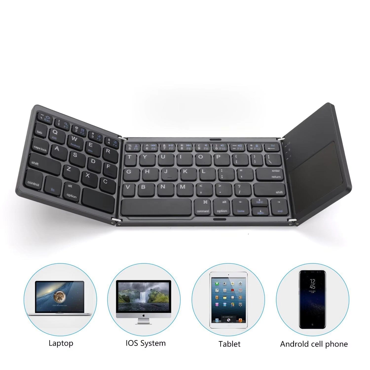 BONDABOU SHOP ✨ Clavier Pliable Sans Fil avec Pavé Tactile – Ultra Portable & Polyvalent