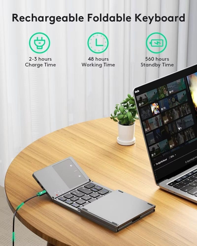 BONDABOU SHOP ✨ Clavier Pliable Sans Fil avec Pavé Tactile – Ultra Portable & Polyvalent