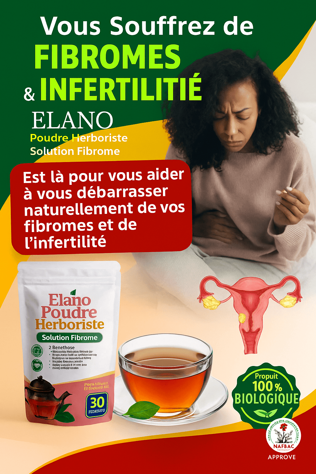 BONDABOU SHOP 🌿 Elano Herbal Powder – Solution Naturelle Contre les Fibromes et l’Infertilité