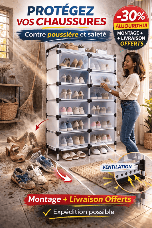 Saryna Etagère 7 Niveaux à 2 Battants: La Solution Intelligente pour Une Maison Enfin Organiser